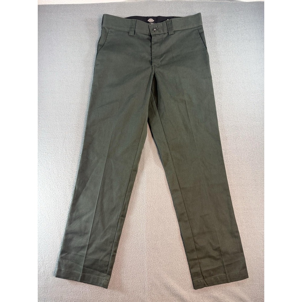Dickies 67 Collection Pants Mens 32x32 Green Slim Fit Chino Workwear WP894OG